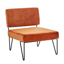 loungestoel roestbruin koper oranje