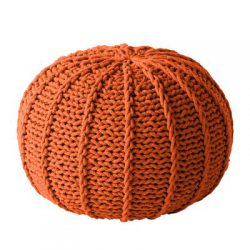 &fab interieurhulp interieurkleur roestbruin gehaakte poef